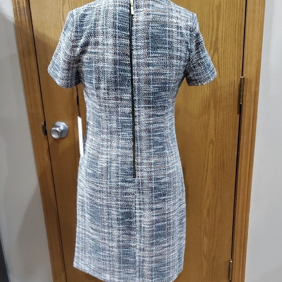 Calvin Klein Orange and Gray Midi Dress Modern Elegance - Picture 5 of 7